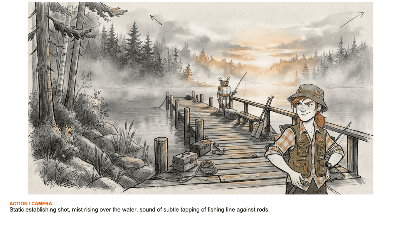 Exported storyboard PDF page
